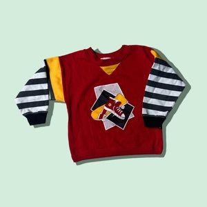 Vintage Carters Made In The USA Sneaker Skateboard Sweatshirt w/Stripe Sleeves